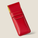 [French calf] <br>3 pen case<br>color: Red<br>【Build-to-order manufacturing】