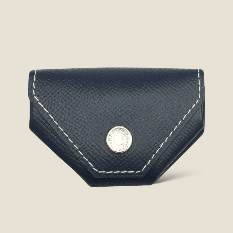 [French calf] <br>Snap coin case<br>color: Navy x off -white stitch<br>【Build-to-order manufacturing】