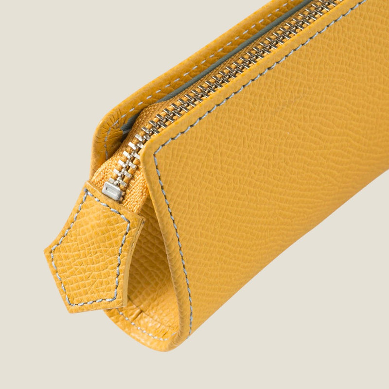 [French calf]<br>Zipper pen case<br>color: Yellow