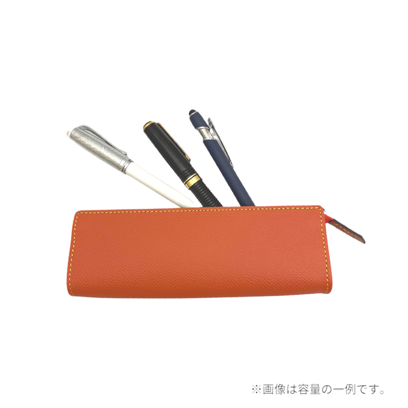 [French calf]<br>Zipper pen case<br>color: Fuchsha pink