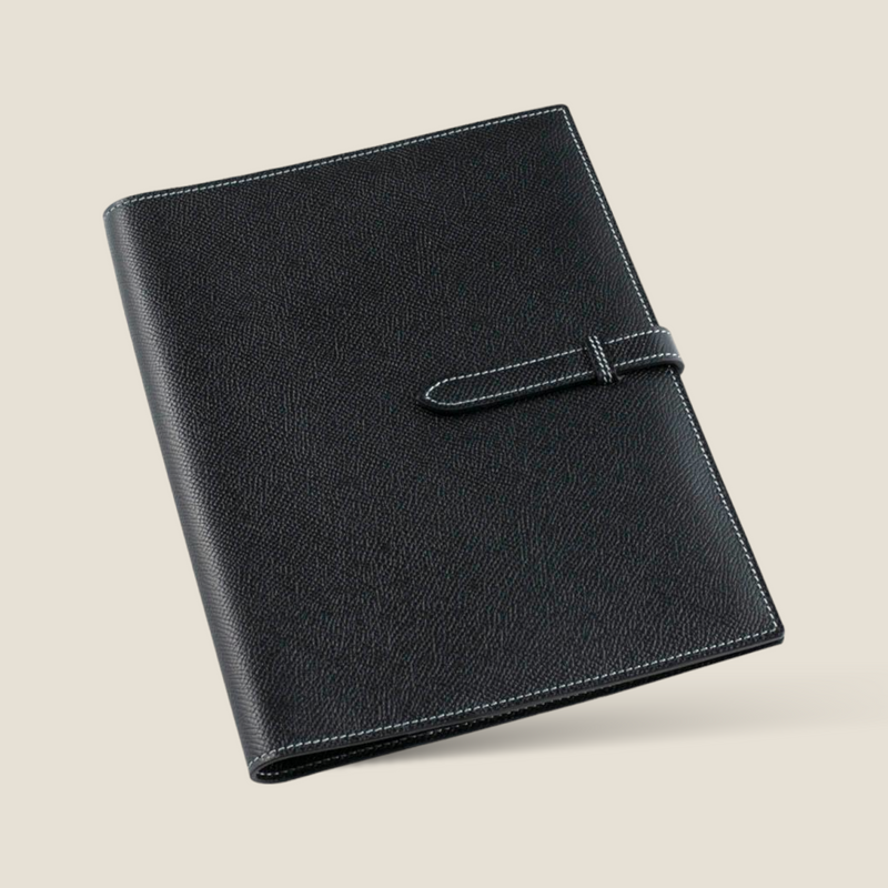 [French calf] <br>A5 notebook cover<br>color: Black<br>【Build-to-order manufacturing】