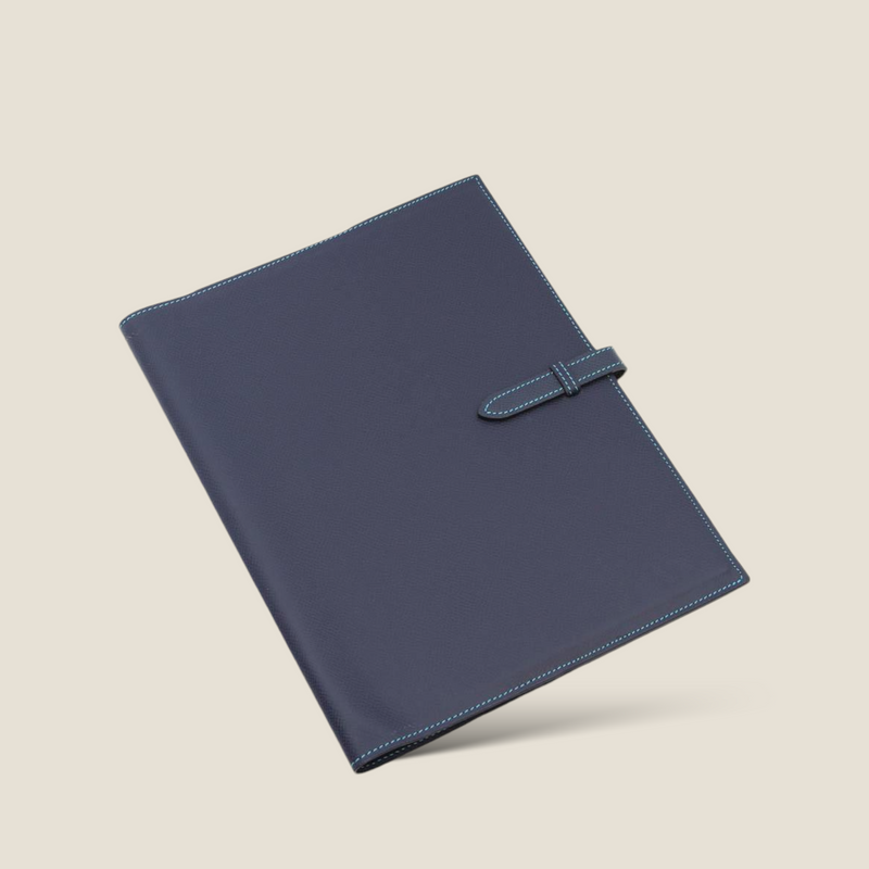 [French calf] <br>B5 notebook cover<br>color: Ink blue