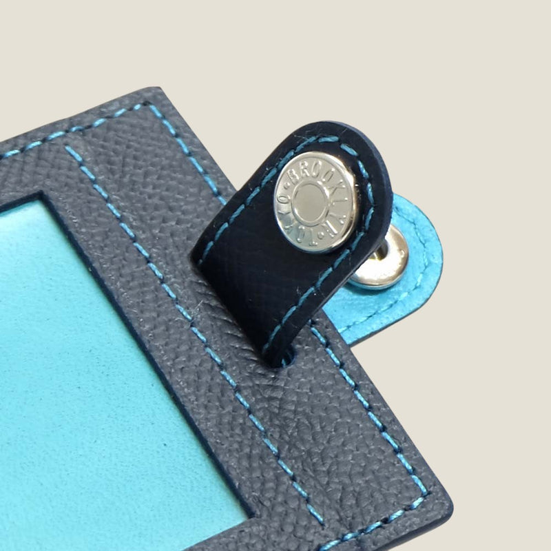 [French calf] <br>ID strap both sides vertical<br>color: Navy