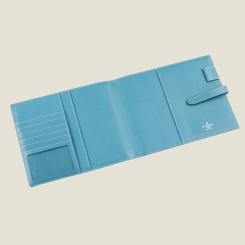 [フレンチカーフ] <br>16×19.2手帳カバー<br>color：アクアブルー