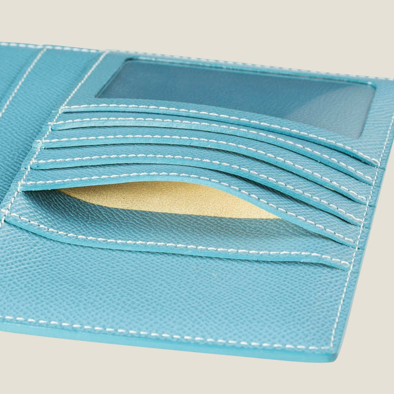 [フレンチカーフ] <br>16×19.2手帳カバー<br>color：アクアブルー