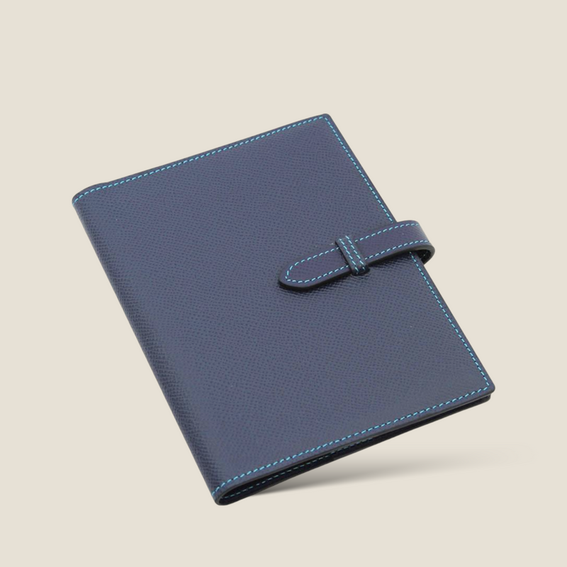 [French calf] <br>A6 notebook cover<br>color: Ink blue