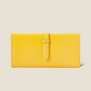 [French calf] <br>Long wallet with belt<br>color: Yellow
