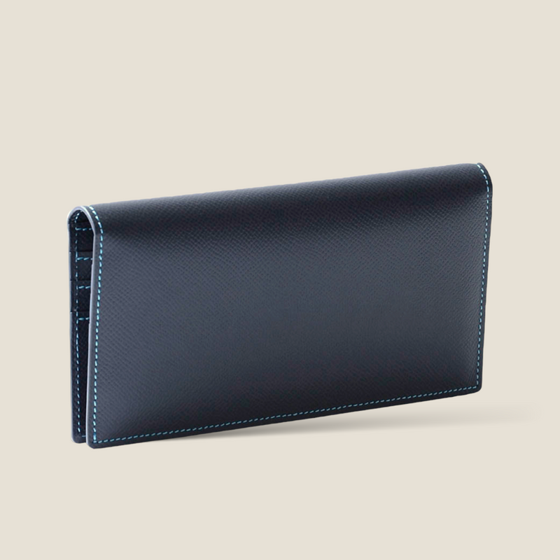 [French calf] <br>Long wallet (no coin purse)<br>color: Navy