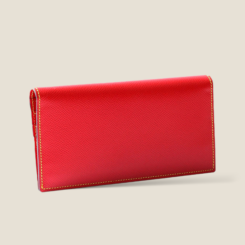 [French calf] <br>Long wallet (no coin purse)<br>color: Red