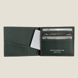 [French calf] <br>bill clip<br>color: dark green