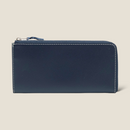 [French calf] <br>L Zip long wallet<br>color: Navy x off -white stitch<br>【Build-to-order manufacturing】