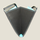 [French calf] <br>L Zip long wallet<br>Color: Navy x Turquoise Stitch