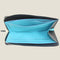 [French calf] <br>L Zip long wallet<br>Color: Navy x Turquoise Stitch