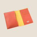 [フレンチカーフ] <br>内盛りパスポートケース<br>color：オレンジ