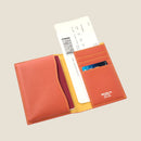 [フレンチカーフ] <br>内盛りパスポートケース<br>color：オレンジ