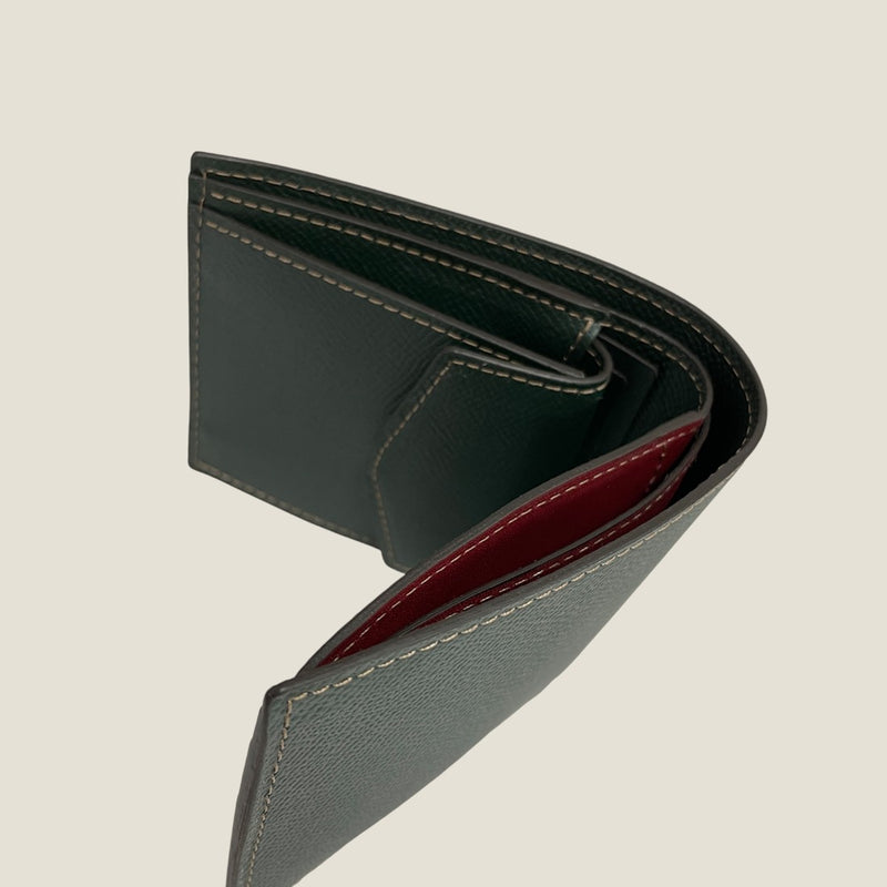 [フレンチカーフ]<br>インターナショナルウォレット<br>color：ダークグリーン<br>【１０月下旬入荷予定】