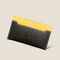 [French calf] <br>Compact card case<br>color: Dark Brown x Yellow<br>【Build-to-order manufacturing】