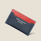[French calf] <br>Compact card case<br>color: Navy x Red