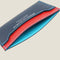 [フレンチカーフ] <br>コンパクトカードケース<br>color：ネイビー×レッド