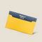 [French calf] <br>Compact card case<br>color: Yellow x ink blue<br>【Build-to-order manufacturing】