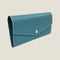 [French calf] <br>Flap long wallet<br>color: Gene Blue