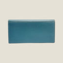 [French calf] <br>Flap long wallet<br>color: Gene Blue