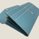 [French calf] <br>Flap long wallet<br>color: Gene Blue