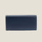 [French calf] <br>Flap long wallet<br>color: Navy x off -white stitch