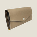 [French calf] <br>Flap long wallet<br>color: Tope