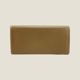 [French calf] <br>flap long wallet<br>color: taupe