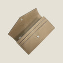 [French calf] <br>Flap long wallet<br>color: Tope