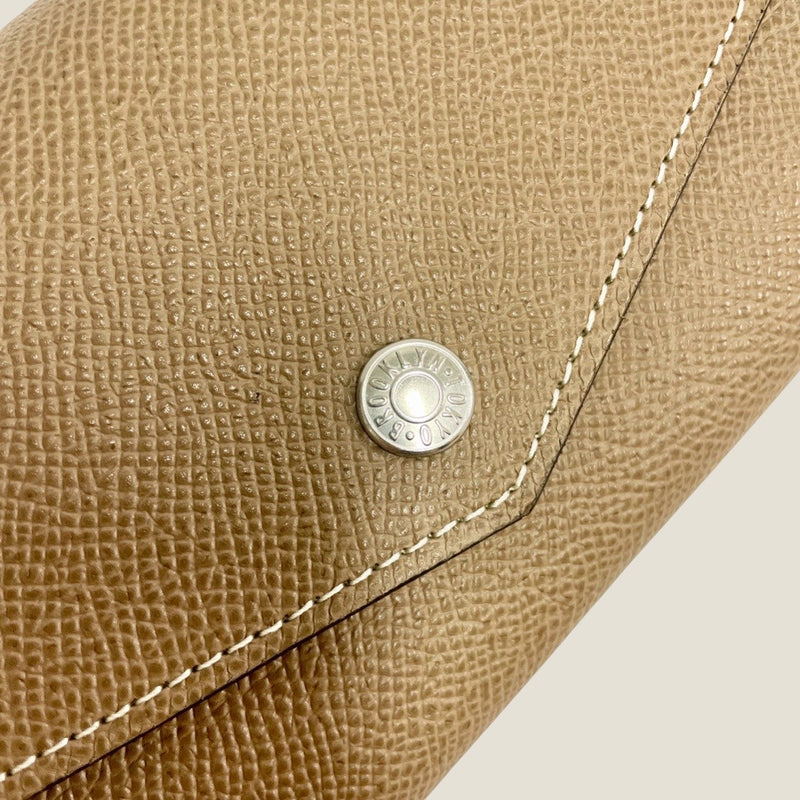 [French calf] <br>Flap long wallet<br>color: Tope