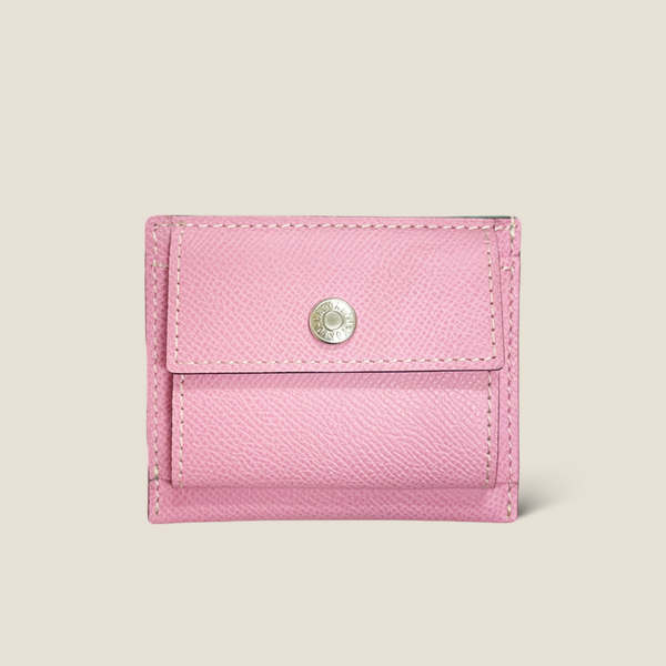 フレンチカーフ] ミニスナップウォレット color：モーヴピンク