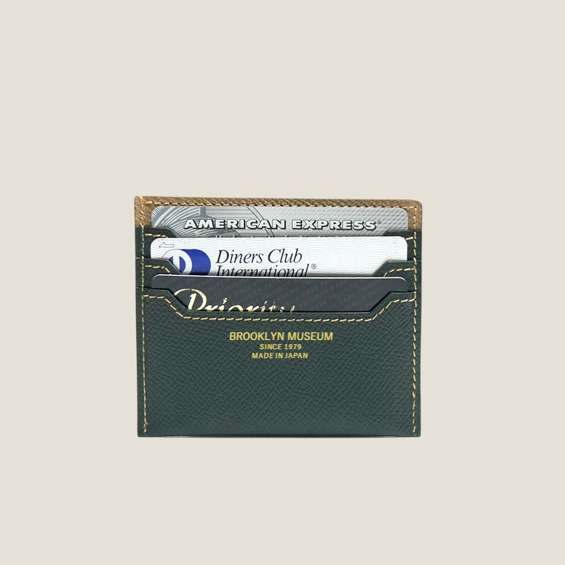 フレンチカーフ] ミニスナップウォレット color:ダークグリーン×トープ
