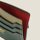 [French calf] <br>Mini -snap wallet<br>Color: Tope x Dark Green