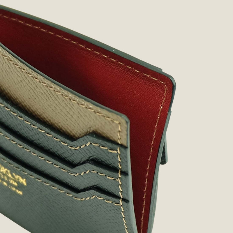 [French calf] <br>Mini -snap wallet<br>Color: Tope x Dark Green