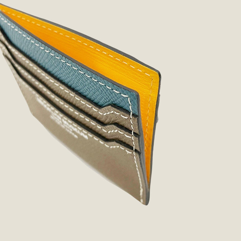 [French calf] <br>Mini -snap wallet<br>color: Gene Blue x Tope