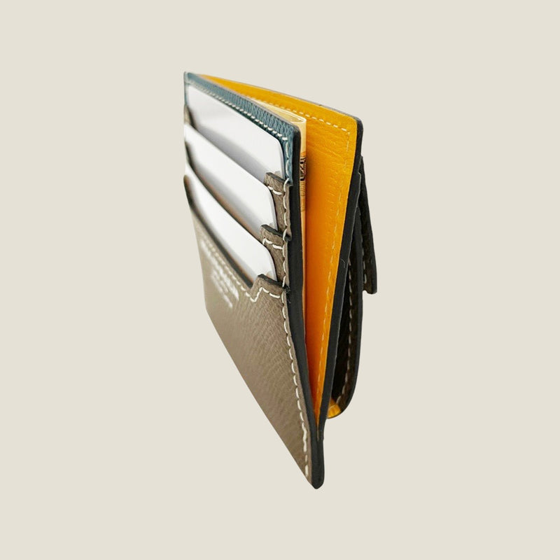 [French calf] <br>Mini -snap wallet<br>color: Gene Blue x Tope
