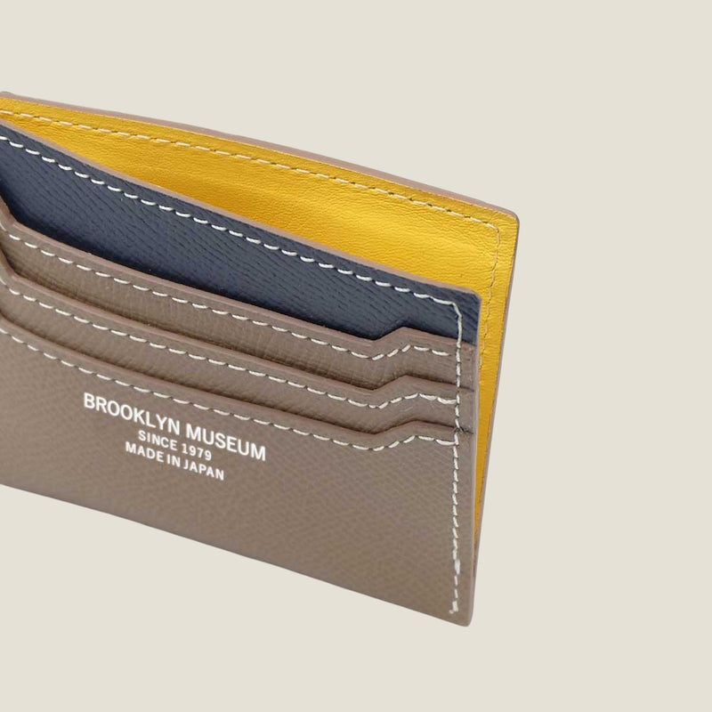 [French calf] <br>Mini -snap wallet<br>Color: Navy x Tope