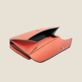 [フレンチカーフ] <br>ホックアップウォレット<br>color：コーラルピンク<br>【受注生産：納期約３ヶ月】