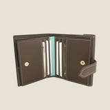 [French calf] <br>hookup wallet<br> color: dark brown