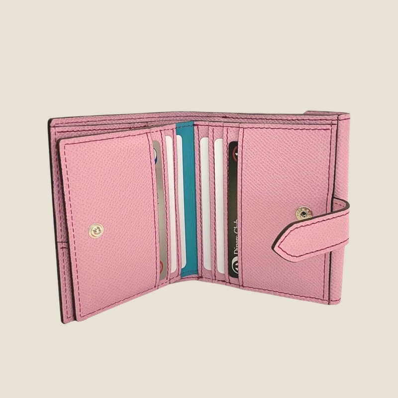 [French calf] <br>Hook -up wallet<br> color: Mauve Pink x Pink Stitch