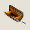 [French calf] <br>Half L zip wallet<br>color: Gene Blue