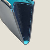 [French calf] <br>Half L zip wallet<br>color: navy