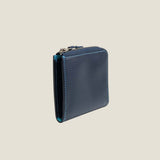 [French calf] <br>Half L zip wallet<br>color: navy