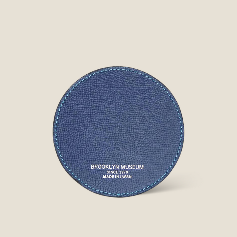 [French calf] <br>coaster<br>color: Ink blue