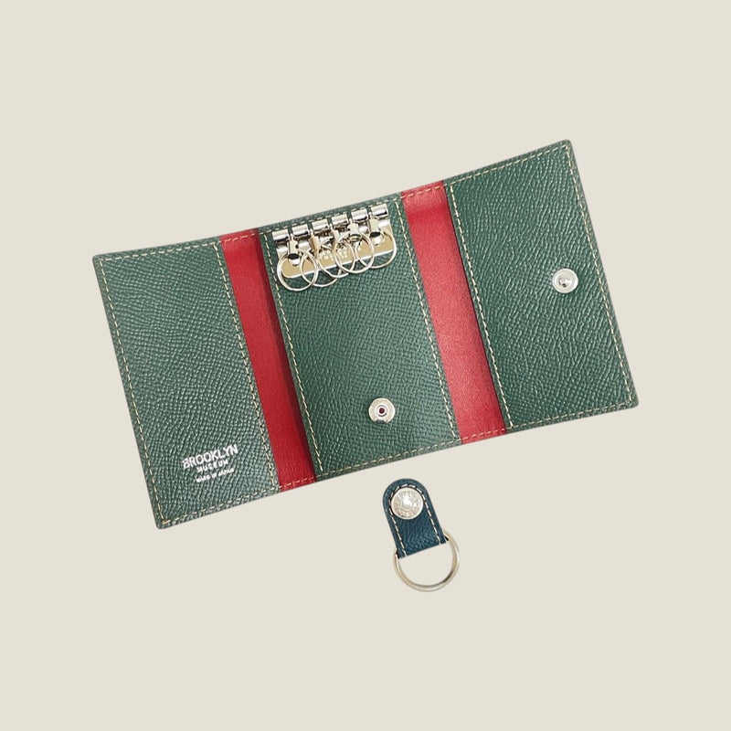 [フレンチカーフ] <br>キーケース<br>color：ダークグリーン<br>【１１月中下旬入荷予定】