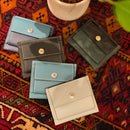 [French calf] <br>Mini -snap wallet<br>color: Gene Blue x Ink Blue