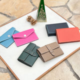 [French calf] <br>Thread gusset card case<br>color: orange