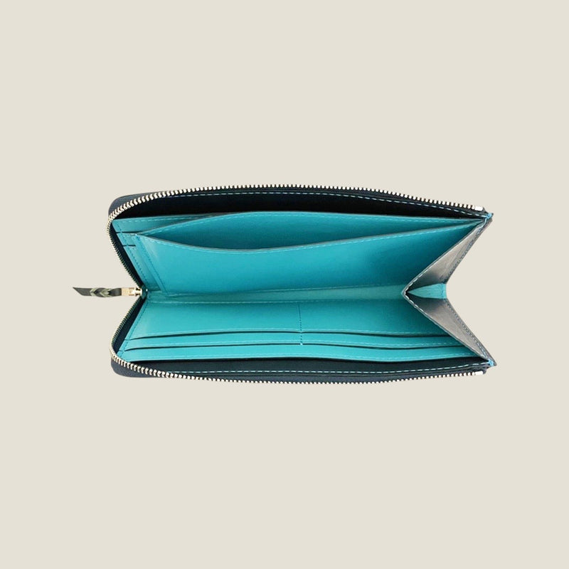 [Yamato] <br>L Zip long wallet<br>color: Navy